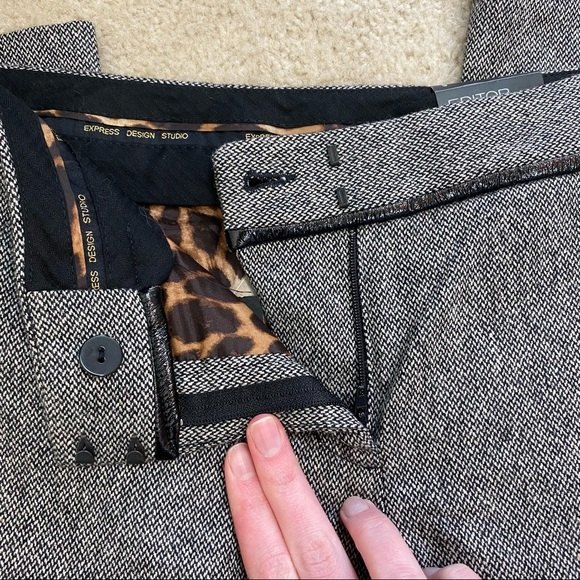 Express Flare Leg Tweed Editor Pants NWT - Picture 9 of 13